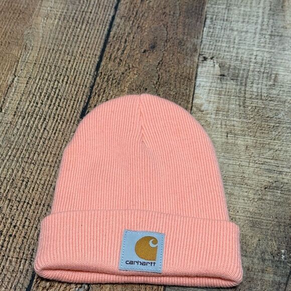 Carhartt Youth Kids Unisex Toddler Knit Beanie Watch Hat  Logo
Peach pink color - Picture 3 of 4